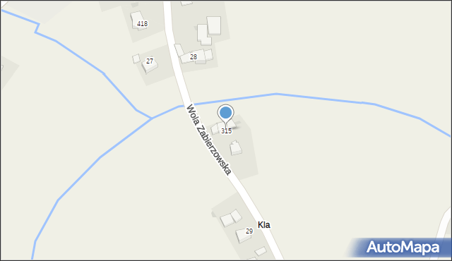 Wola Zabierzowska, Wola Zabierzowska, 315, mapa Wola Zabierzowska