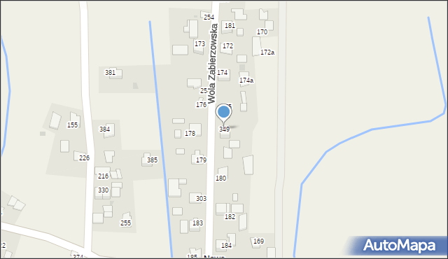 Wola Zabierzowska, Wola Zabierzowska, 349, mapa Wola Zabierzowska