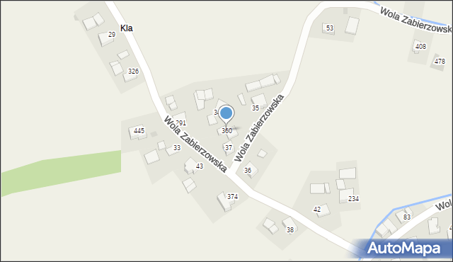 Wola Zabierzowska, Wola Zabierzowska, 360, mapa Wola Zabierzowska