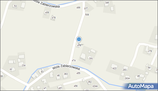 Wola Zabierzowska, Wola Zabierzowska, 476, mapa Wola Zabierzowska