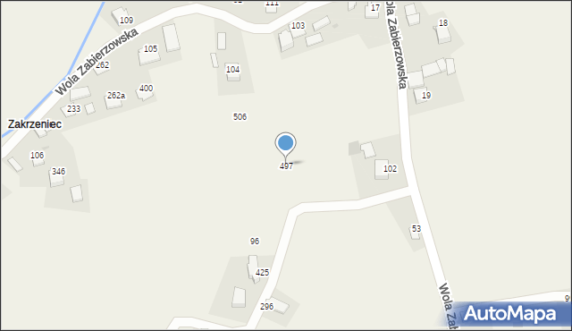 Wola Zabierzowska, Wola Zabierzowska, 497, mapa Wola Zabierzowska