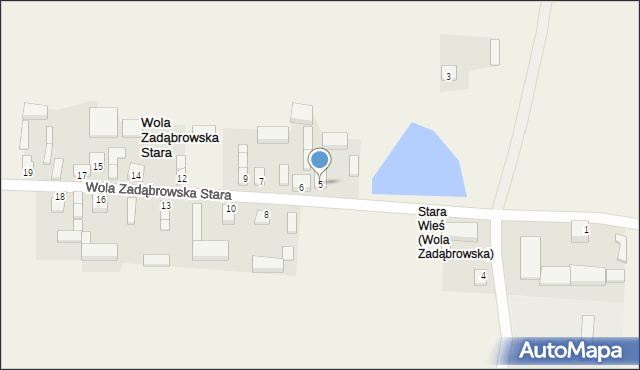 Wola Zadąbrowska Stara, Wola Zadąbrowska Stara, 5, mapa Wola Zadąbrowska Stara