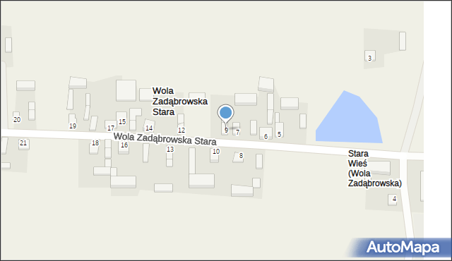 Wola Zadąbrowska Stara, Wola Zadąbrowska Stara, 9, mapa Wola Zadąbrowska Stara