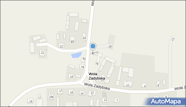 Wola Zadybska, Wola Zadybska, 80, mapa Wola Zadybska