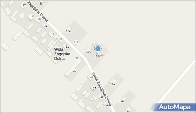 Wola Zagojska Dolna, Wola Zagojska Dolna, 28b, mapa Wola Zagojska Dolna