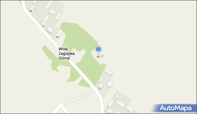 Wola Zagojska Górna, Wola Zagojska Górna, 64, mapa Wola Zagojska Górna