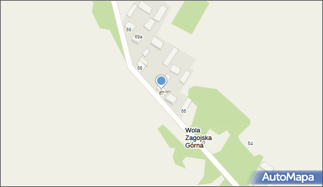 Wola Zagojska Górna, Wola Zagojska Górna, 67, mapa Wola Zagojska Górna