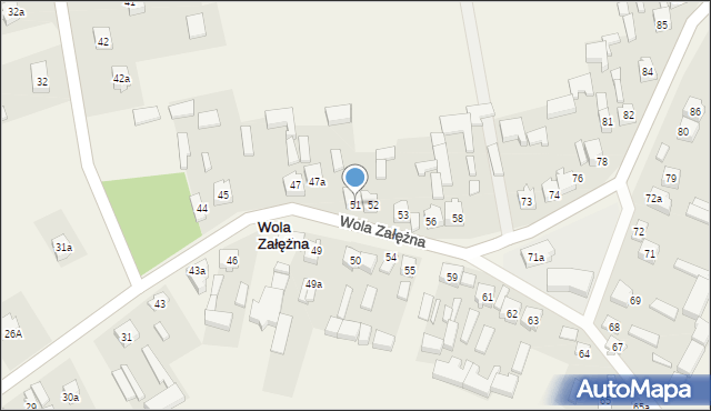 Wola Załężna, Wola Załężna, 51, mapa Wola Załężna