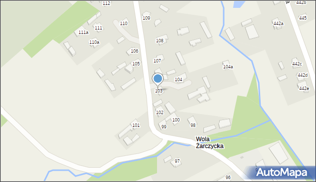 Wola Zarczycka, Wola Zarczycka, 103, mapa Wola Zarczycka