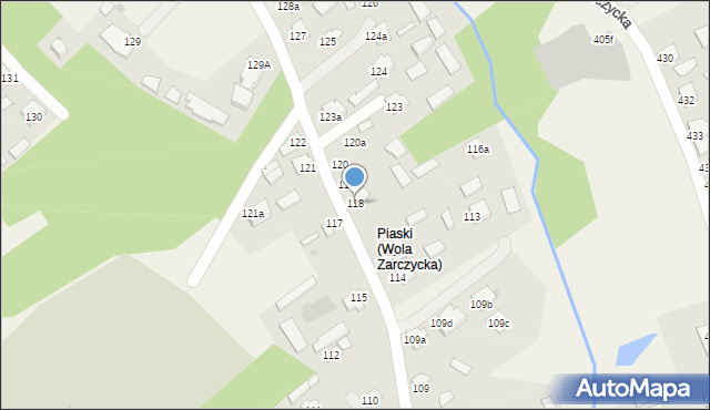 Wola Zarczycka, Wola Zarczycka, 118, mapa Wola Zarczycka