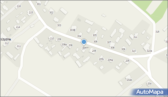 Wola Zarczycka, Wola Zarczycka, 207, mapa Wola Zarczycka