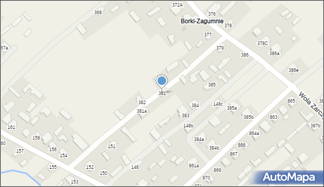 Wola Zarczycka, Wola Zarczycka, 381, mapa Wola Zarczycka