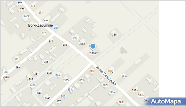 Wola Zarczycka, Wola Zarczycka, 386e, mapa Wola Zarczycka