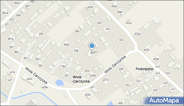 Wola Zarczycka, Wola Zarczycka, 403, mapa Wola Zarczycka