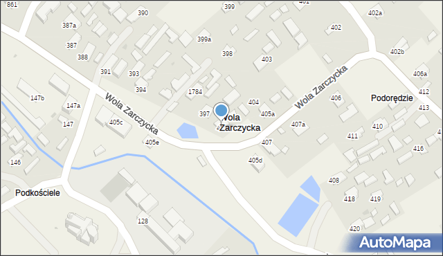 Wola Zarczycka, Wola Zarczycka, 405, mapa Wola Zarczycka