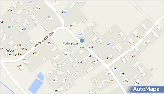 Wola Zarczycka, Wola Zarczycka, 413, mapa Wola Zarczycka