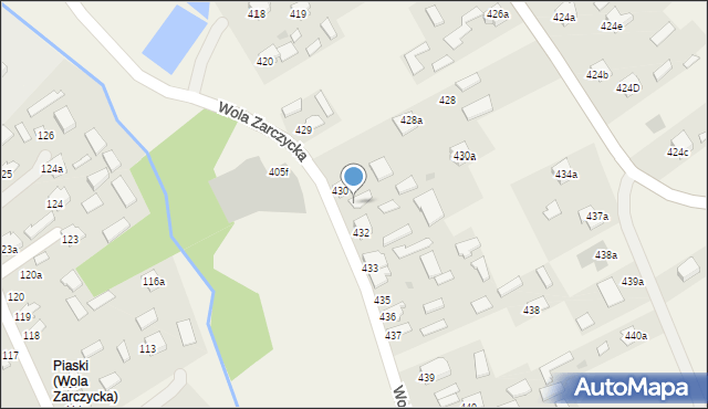 Wola Zarczycka, Wola Zarczycka, 431, mapa Wola Zarczycka