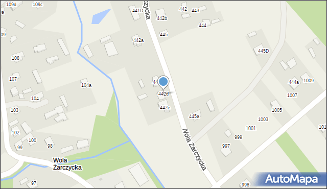 Wola Zarczycka, Wola Zarczycka, 442d, mapa Wola Zarczycka