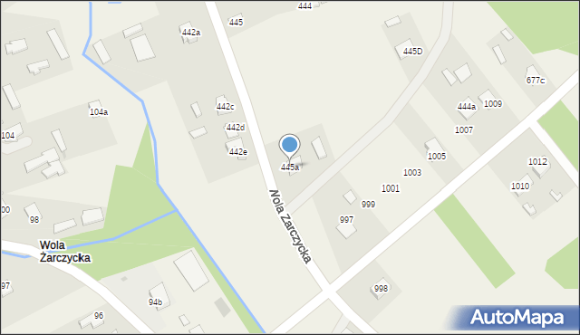 Wola Zarczycka, Wola Zarczycka, 445a, mapa Wola Zarczycka