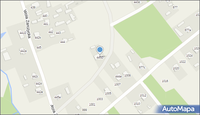 Wola Zarczycka, Wola Zarczycka, 445D, mapa Wola Zarczycka