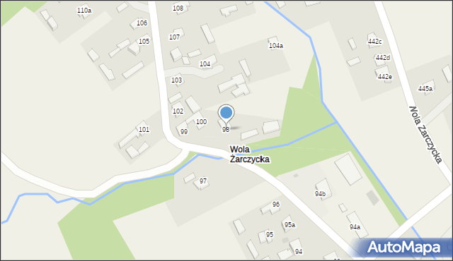 Wola Zarczycka, Wola Zarczycka, 98, mapa Wola Zarczycka