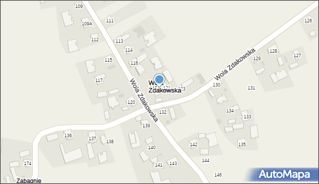 Wola Zdakowska, Wola Zdakowska, 122, mapa Wola Zdakowska