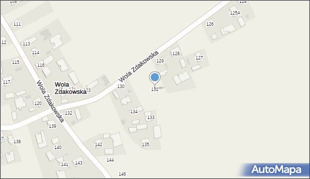 Wola Zdakowska, Wola Zdakowska, 131, mapa Wola Zdakowska