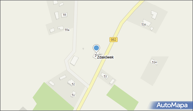 Wola Zdakowska, Wola Zdakowska, 54, mapa Wola Zdakowska