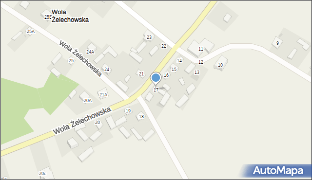 Wola Żelechowska, Wola Żelechowska, 17, mapa Wola Żelechowska