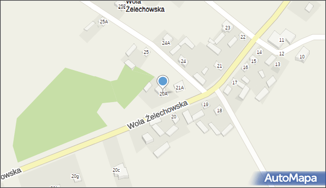 Wola Żelechowska, Wola Żelechowska, 21B, mapa Wola Żelechowska