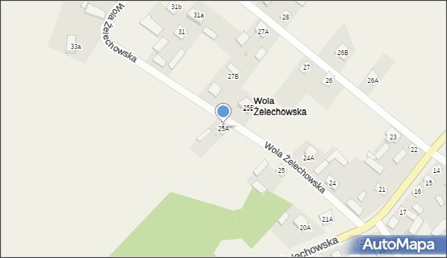 Wola Żelechowska, Wola Żelechowska, 25A, mapa Wola Żelechowska