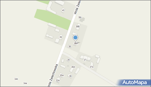 Wola Żelechowska, Wola Żelechowska, 38A, mapa Wola Żelechowska