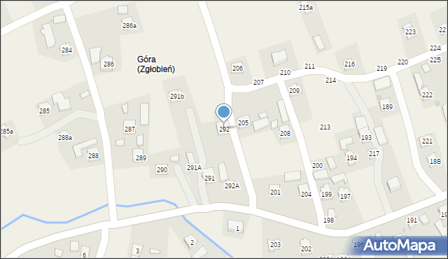 Wola Zgłobieńska, Wola Zgłobieńska, 292, mapa Wola Zgłobieńska