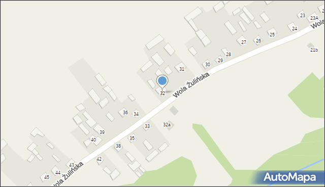 Wola Żulińska, Wola Żulińska, 32, mapa Wola Żulińska