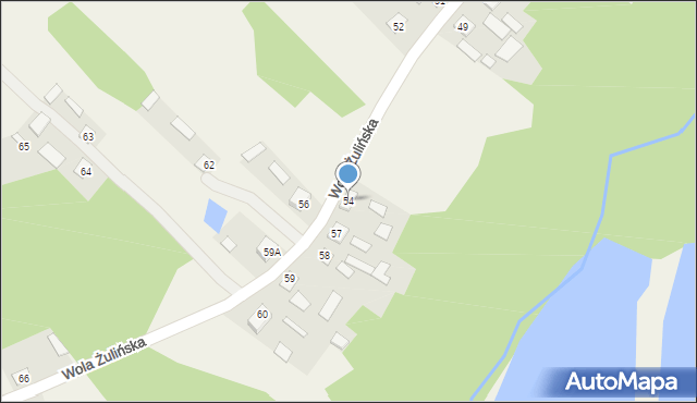 Wola Żulińska, Wola Żulińska, 54, mapa Wola Żulińska