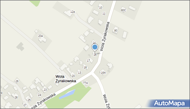 Wola Żyrakowska, Wola Żyrakowska, 16, mapa Wola Żyrakowska