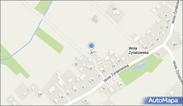 Wola Żyrakowska, Wola Żyrakowska, 26, mapa Wola Żyrakowska