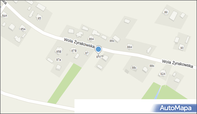 Wola Żyrakowska, Wola Żyrakowska, 87c, mapa Wola Żyrakowska