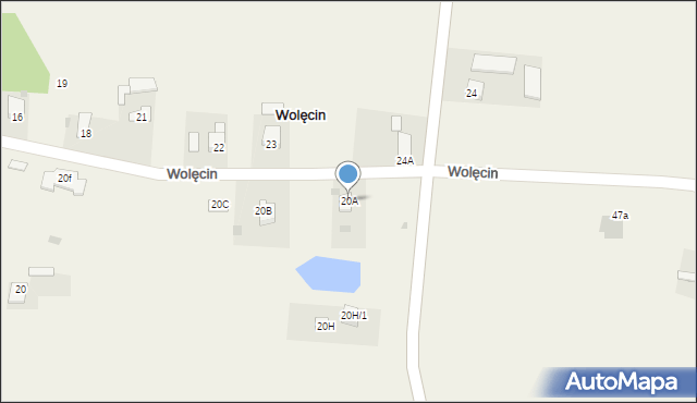 Wolęcin, Wolęcin, 20A, mapa Wolęcin