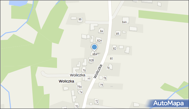 Woliczka, Woliczka, 86A, mapa Woliczka