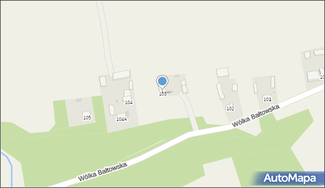 Wólka Bałtowska-Kolonia, Wólka Bałtowska-Kolonia, 103, mapa Wólka Bałtowska-Kolonia
