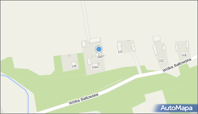 Wólka Bałtowska-Kolonia, Wólka Bałtowska-Kolonia, 104, mapa Wólka Bałtowska-Kolonia