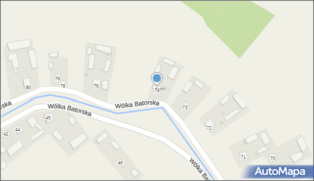 Wólka Batorska, Wólka Batorska, 74, mapa Wólka Batorska