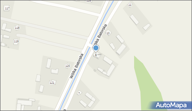 Wólka Batorska, Wólka Batorska, 9, mapa Wólka Batorska
