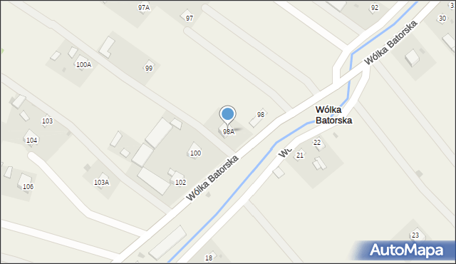 Wólka Batorska, Wólka Batorska, 98A, mapa Wólka Batorska