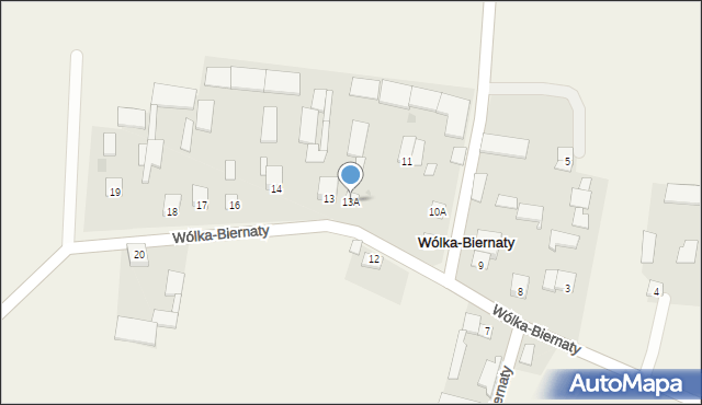 Wólka-Biernaty, Wólka-Biernaty, 13A, mapa Wólka-Biernaty