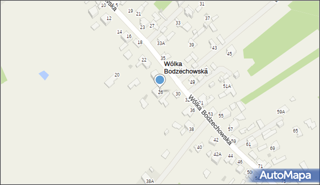 Wólka Bodzechowska, Wólka Bodzechowska, 26, mapa Wólka Bodzechowska