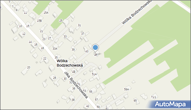 Wólka Bodzechowska, Wólka Bodzechowska, 45, mapa Wólka Bodzechowska