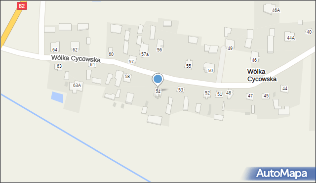 Wólka Cycowska, Wólka Cycowska, 54, mapa Wólka Cycowska