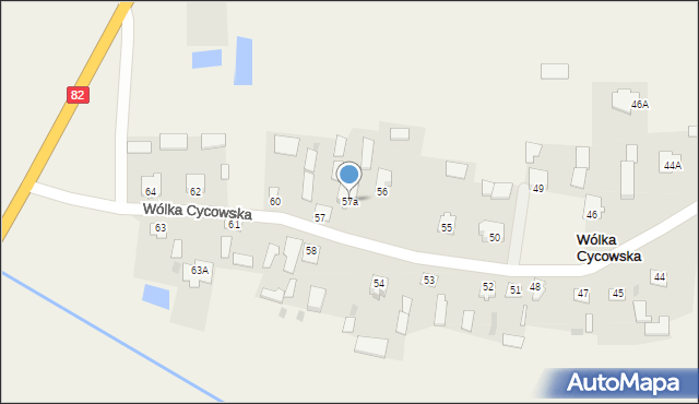 Wólka Cycowska, Wólka Cycowska, 57a, mapa Wólka Cycowska